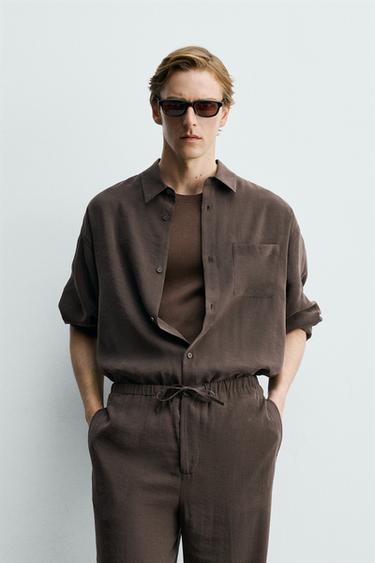 SOFT FLOWING SHIRT - Brown by Zara