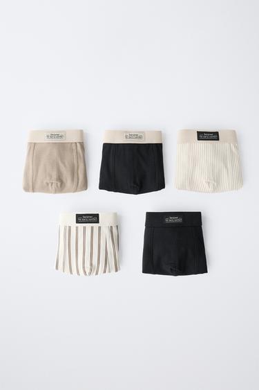 3-6 ANS/ LOT DE CINQ BOXERS À RAYURES - Noir de Zara - Image 4