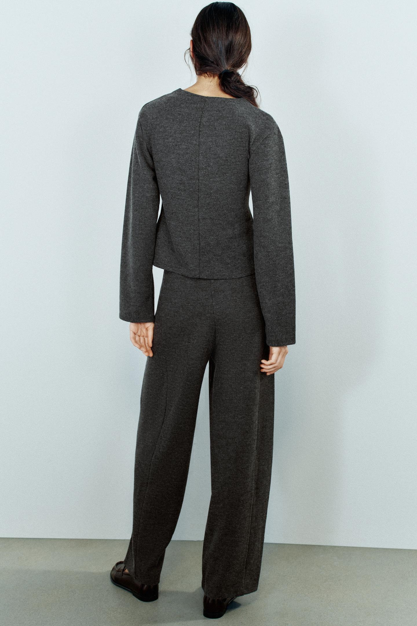 Женские брюки Zara Soft Volume, цвет: Антрацитовый серый — фото 4