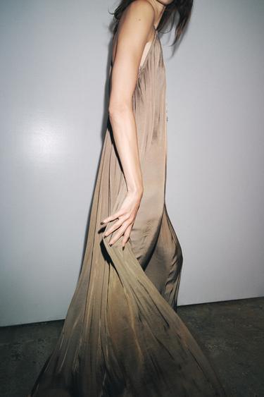 ROBE LONGUE SATINÉE ZW COLLECTION - Vison de Zara - Image 2