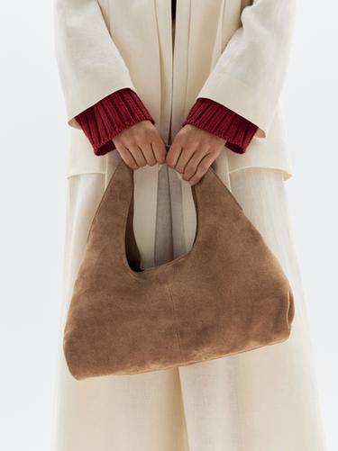 Zara Medium split leather lady bag - Sand - Image 0