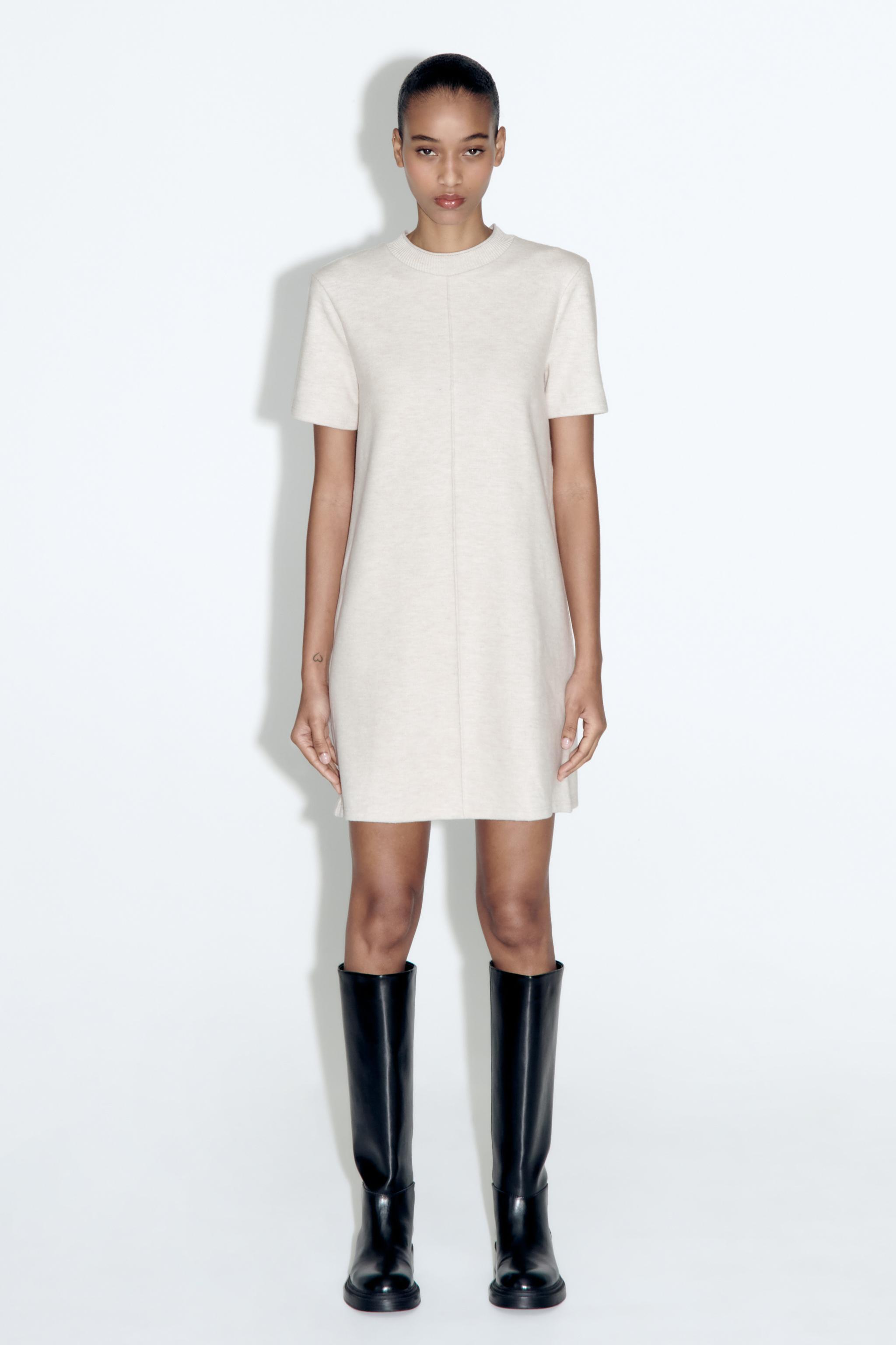 Zara cream outlet dress