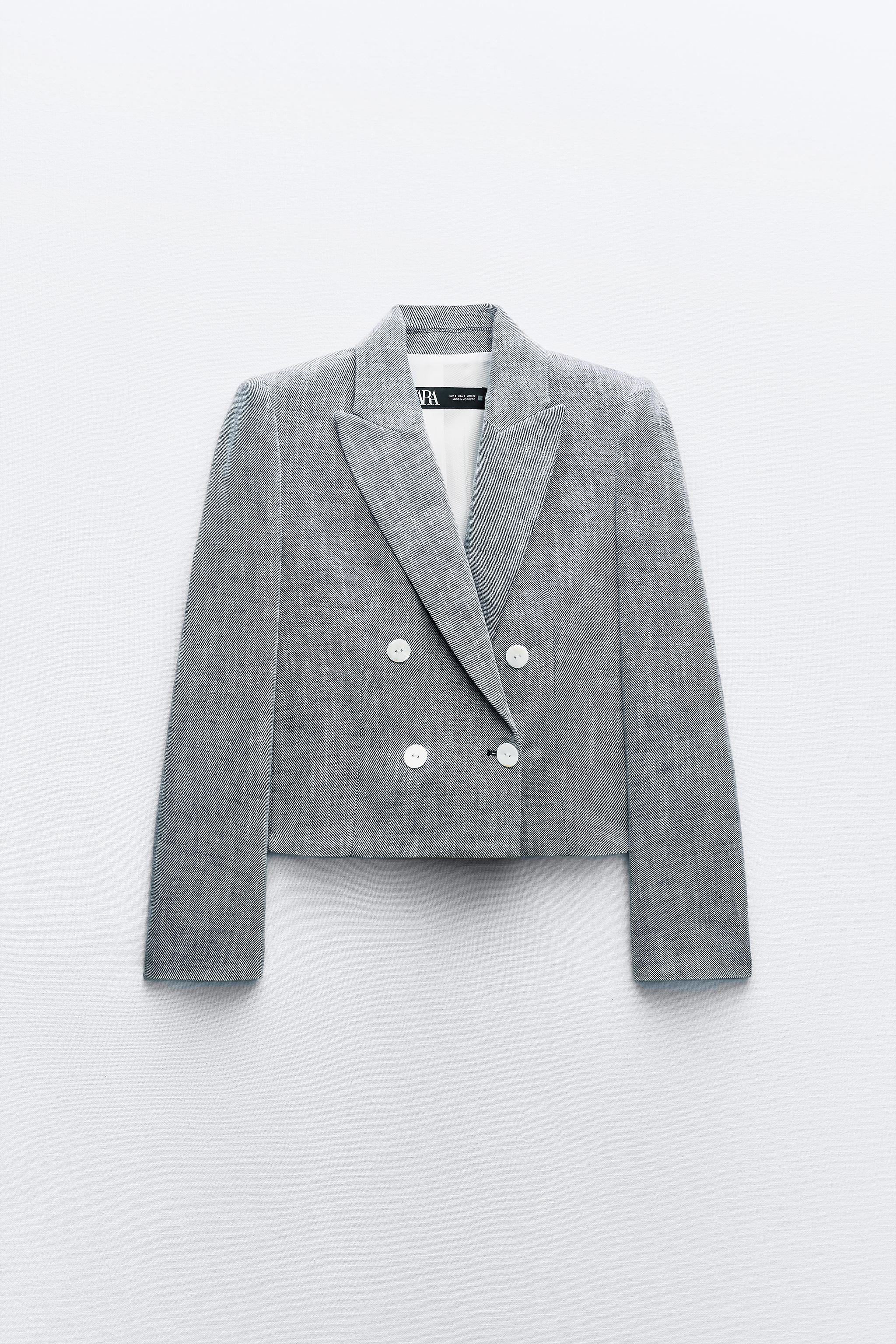 DOUBLE BREASTED TWILL BLAZER