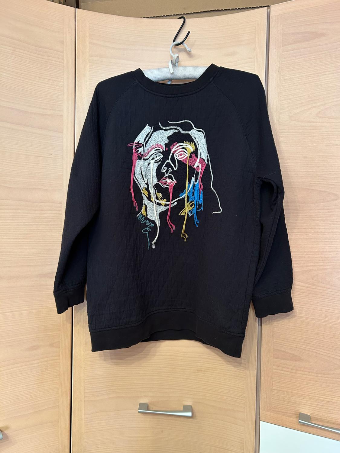 EMBROIDERED JACQUARD SWEATSHIRT WITH THREAD DETAIL