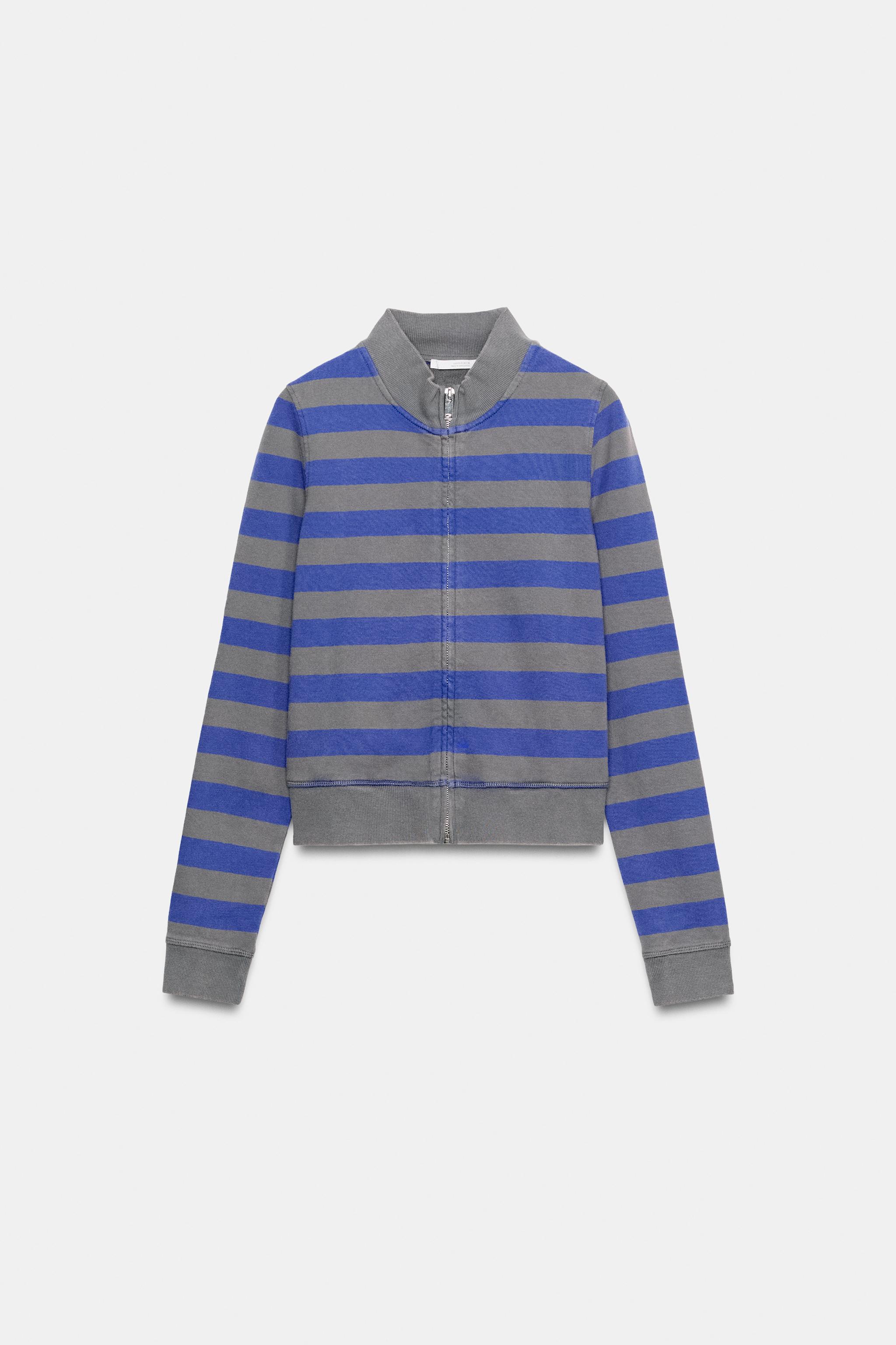 STRIPED ZIP SWEATSHIRT
