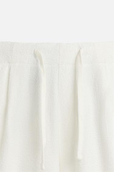PANTALON COUPE DÉCONTRACTÉE TEXTURÉ - Blanc de Zara - Image 6