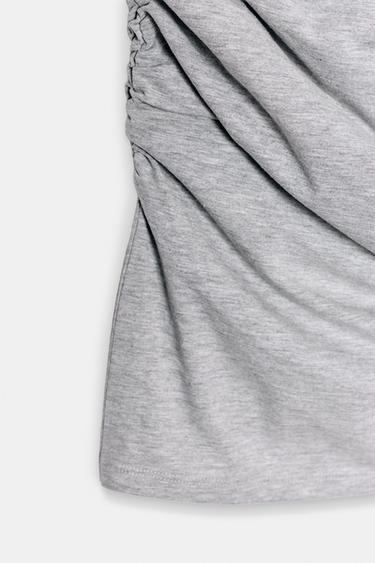 SHORT GATHERED DRESS - Grey marl by Zara - Image 7