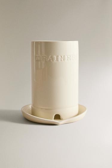 ÉGOUTTOIR À COUVERTS EN CÉRAMIQUE - Crème de Zara - Image 0