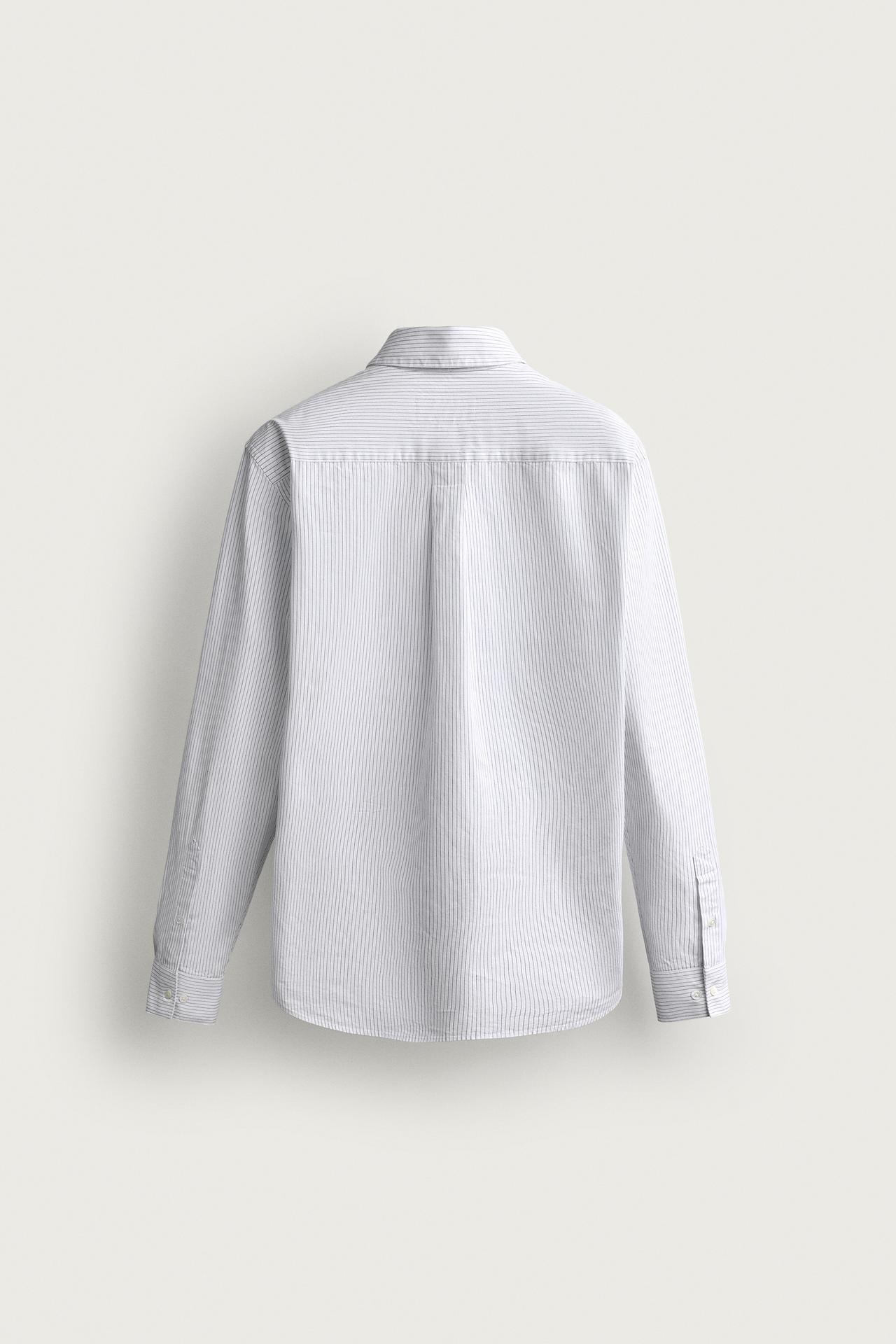 STRIPED POPLIN SHIRT — striped