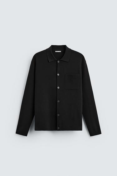Zaras CARDIGAN I BOMULL MED FICKA - Svart