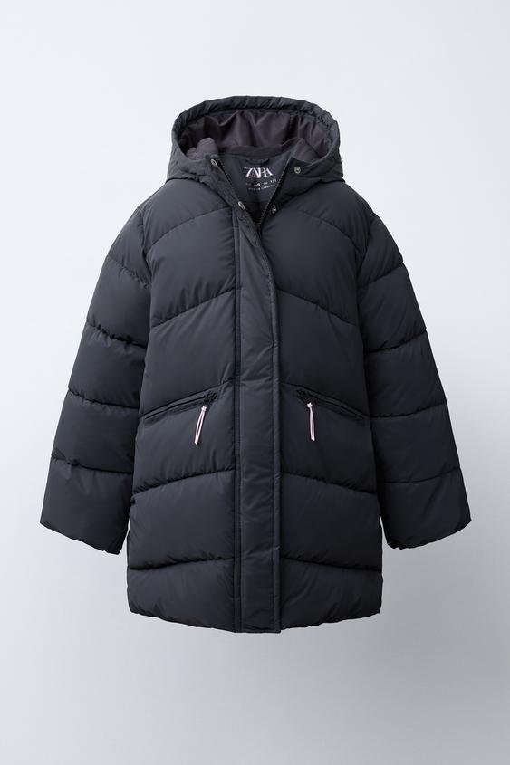 RUBBERISED WATER-RESISTANT QUILTED COAT - Anthracite grey by Zara - Image 0
