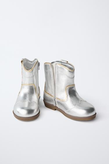 BOTTES MÉTALLISÉES BRODÉES - Argent de Zara - Image 2