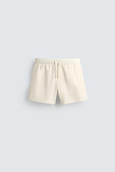 QUẦN SHORT BƠI VẢI SEERSUCKER - Kem từ Zara