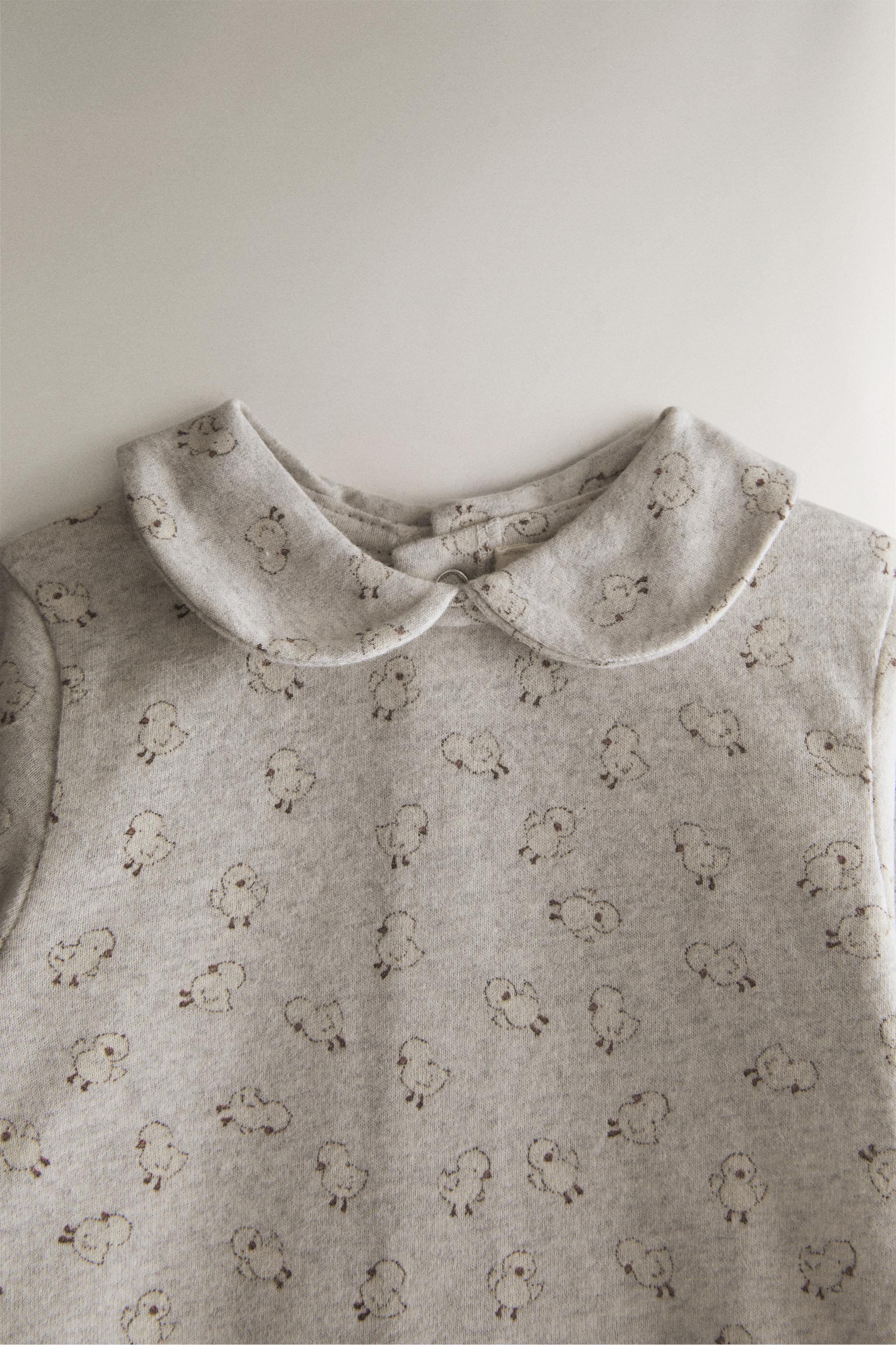 BABY CHICKS FOOTED ROMPER — Gray marl