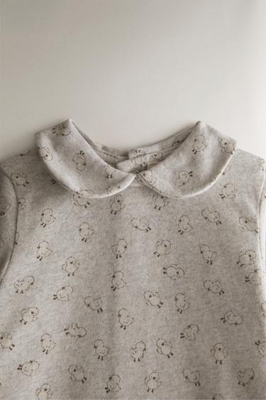 BABY CHICK FOOTED ROMPER — Gray marl 2