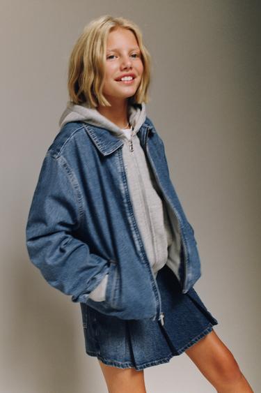 جاكيت بومبر DENIM - أزرق وسط الخاص بـ Zara