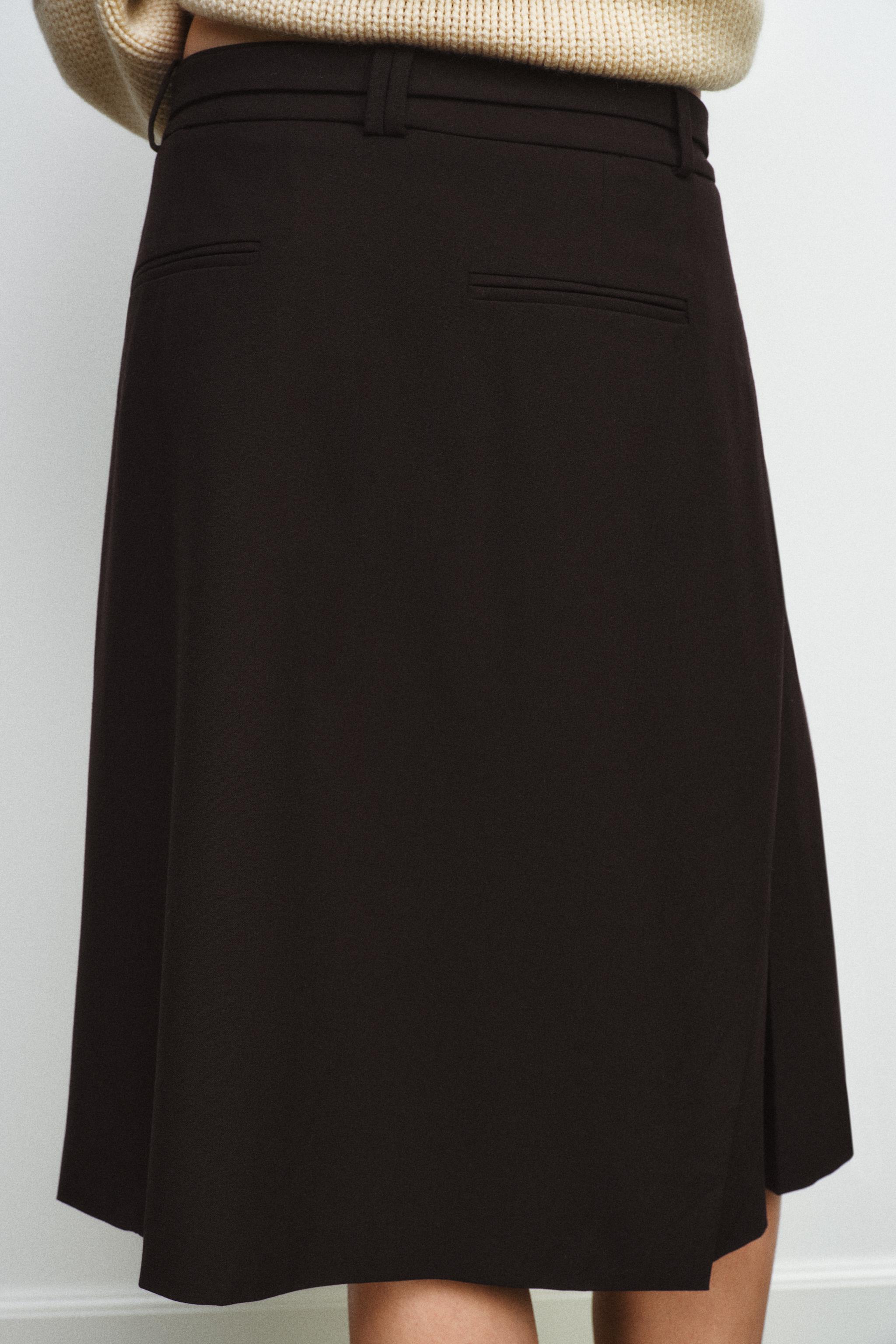 JUPE MIDI À PLIS PLATS ZW COLLECTION