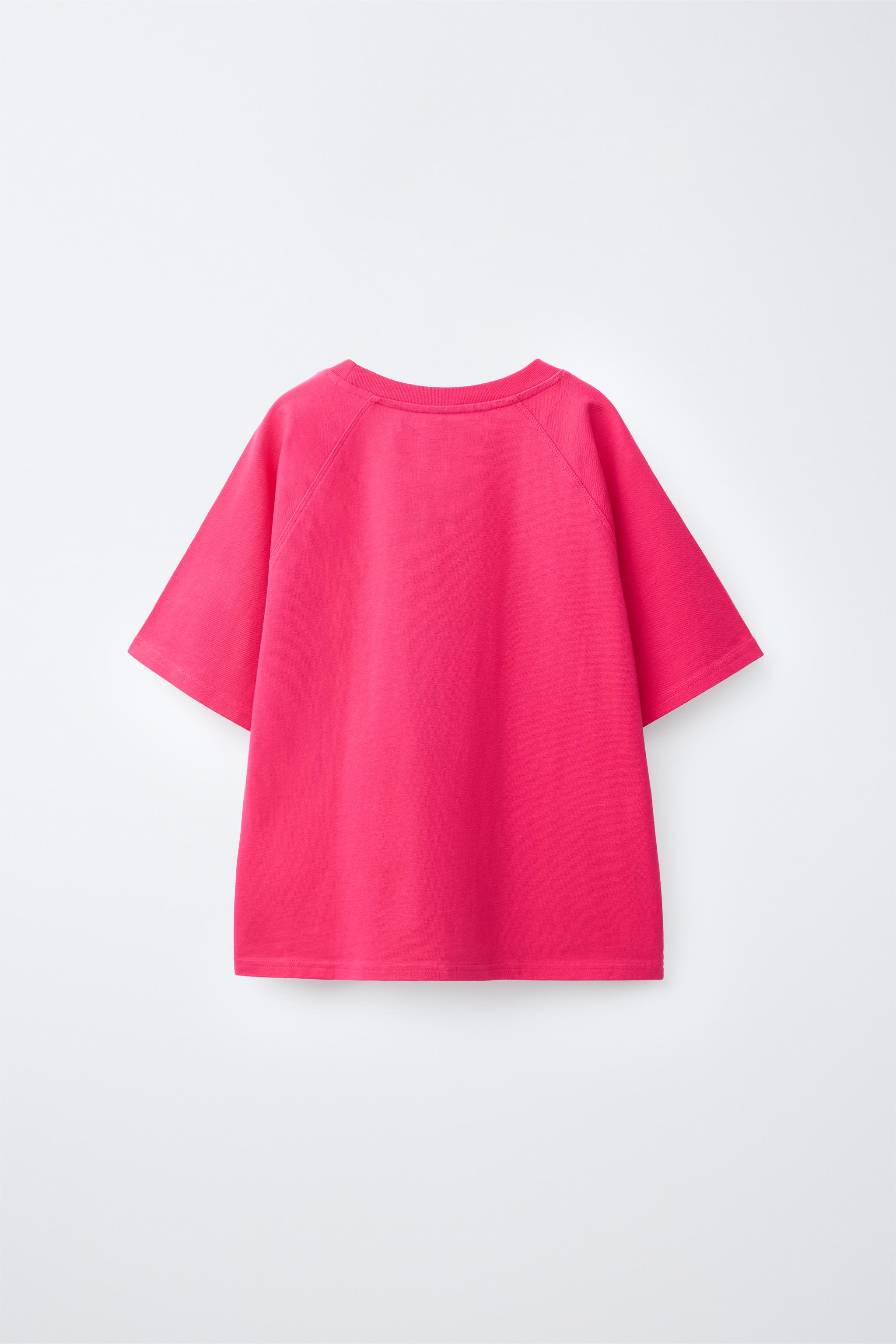 TEXT PRINT T-SHIRT — Fuchsia