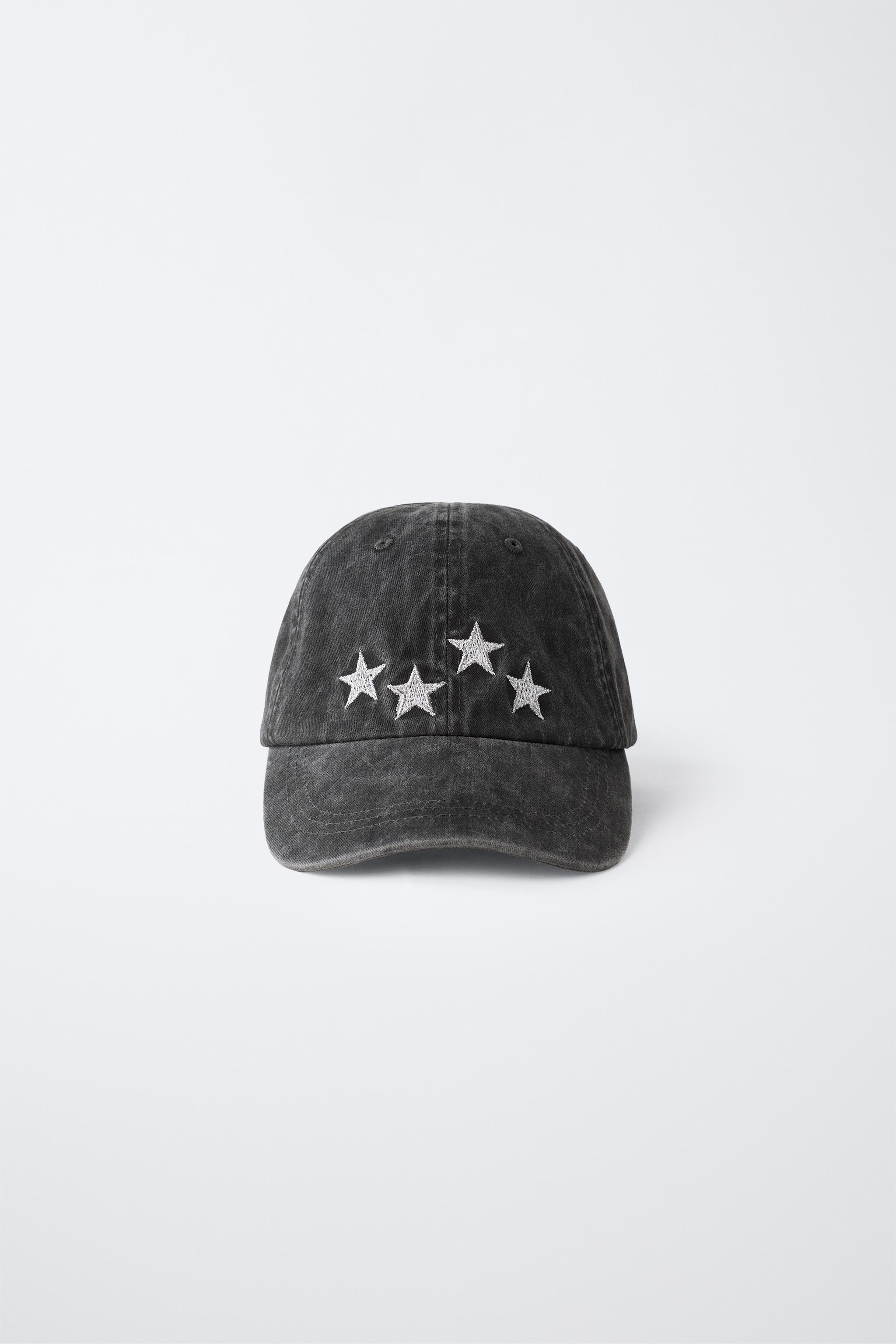 WASHED-EFFECT STAR CAP — Anthracite grey