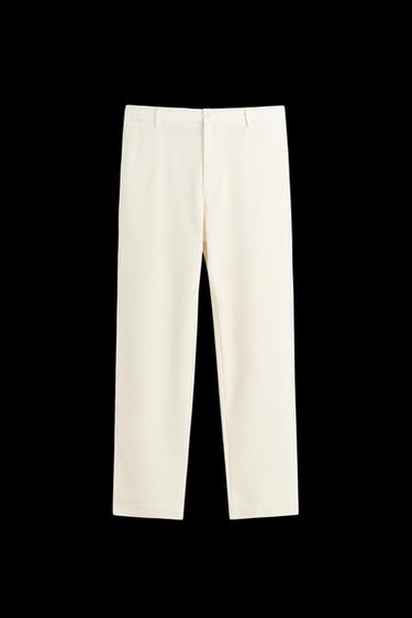 Zara TEXTURED CHINO PANTS - Ecru - Image 0