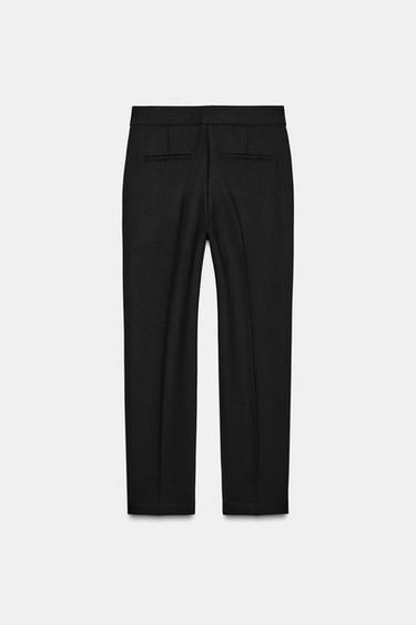 STRAIGHT-LEG TROUSERS WITH PRESSED CREASE - Black by Zara - Image 3