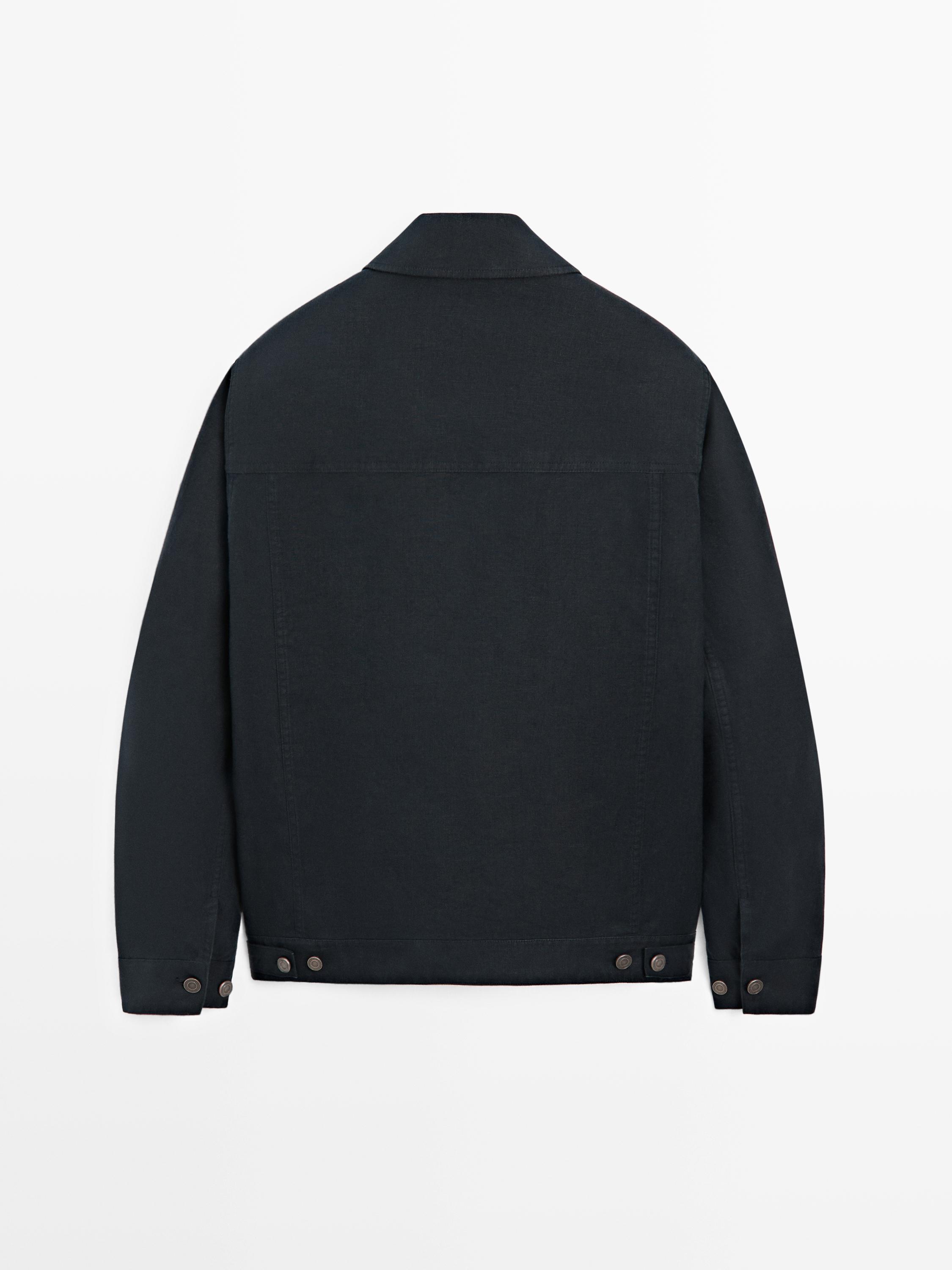 100% linen cardigan with pocket details