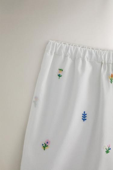 COTTON SHORTS WITH MINI FLORAL PRINT - White by Zara - Image 1