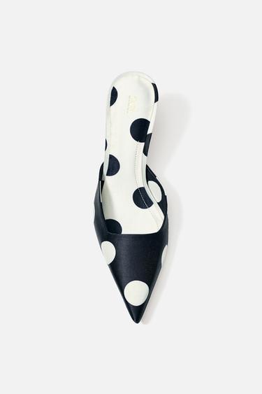 SATIN-EFFECT POLKA DOT SLINGBACKS - Multicoloured by Zara
