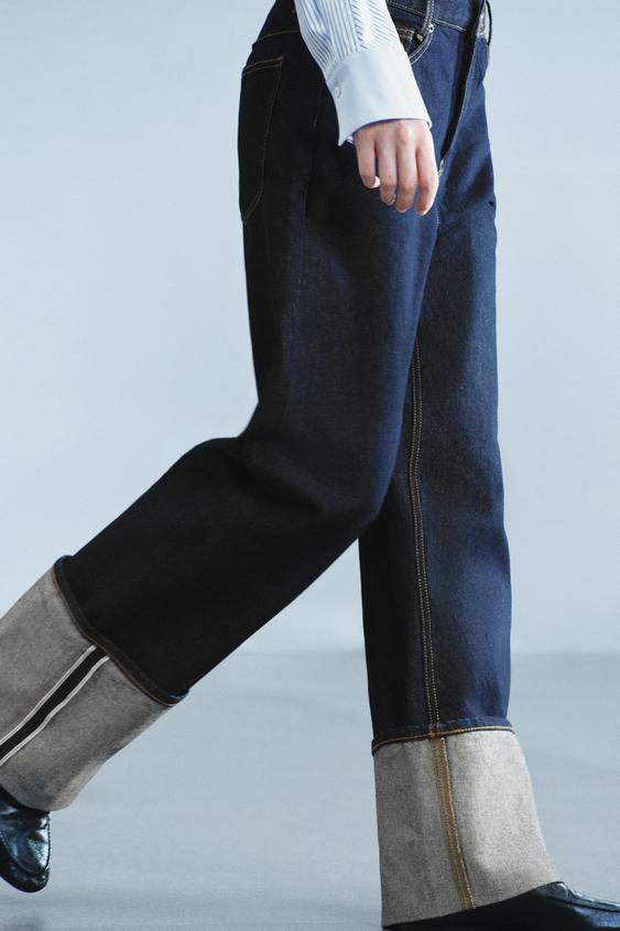 JEAN ZW COLLECTION TURN UP TAILLE BASSE - Bleu de Zara - Image 1