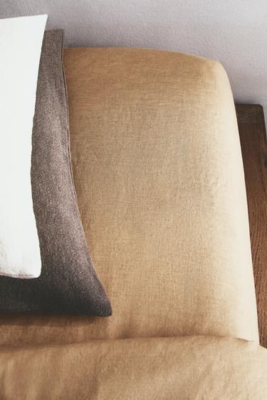 DRAP-HOUSSE LIN LAVÉ | 30 CM HAUTEUR (140 G/M²) - Marron clair de Zara - Image 6