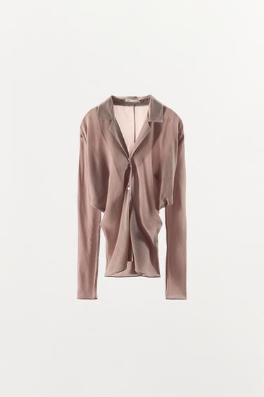 CHEMISE 100 % VISCOSE MANCHES CHAUVE-SOURIS - Violets de Zara - Image 3