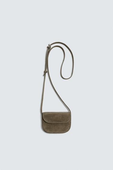 MINI LEATHER CROSSBODY BAG - Khaki Green by Zara