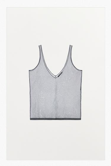 TOP TIRANTES HILO METALIZADO - Plata de Zara
