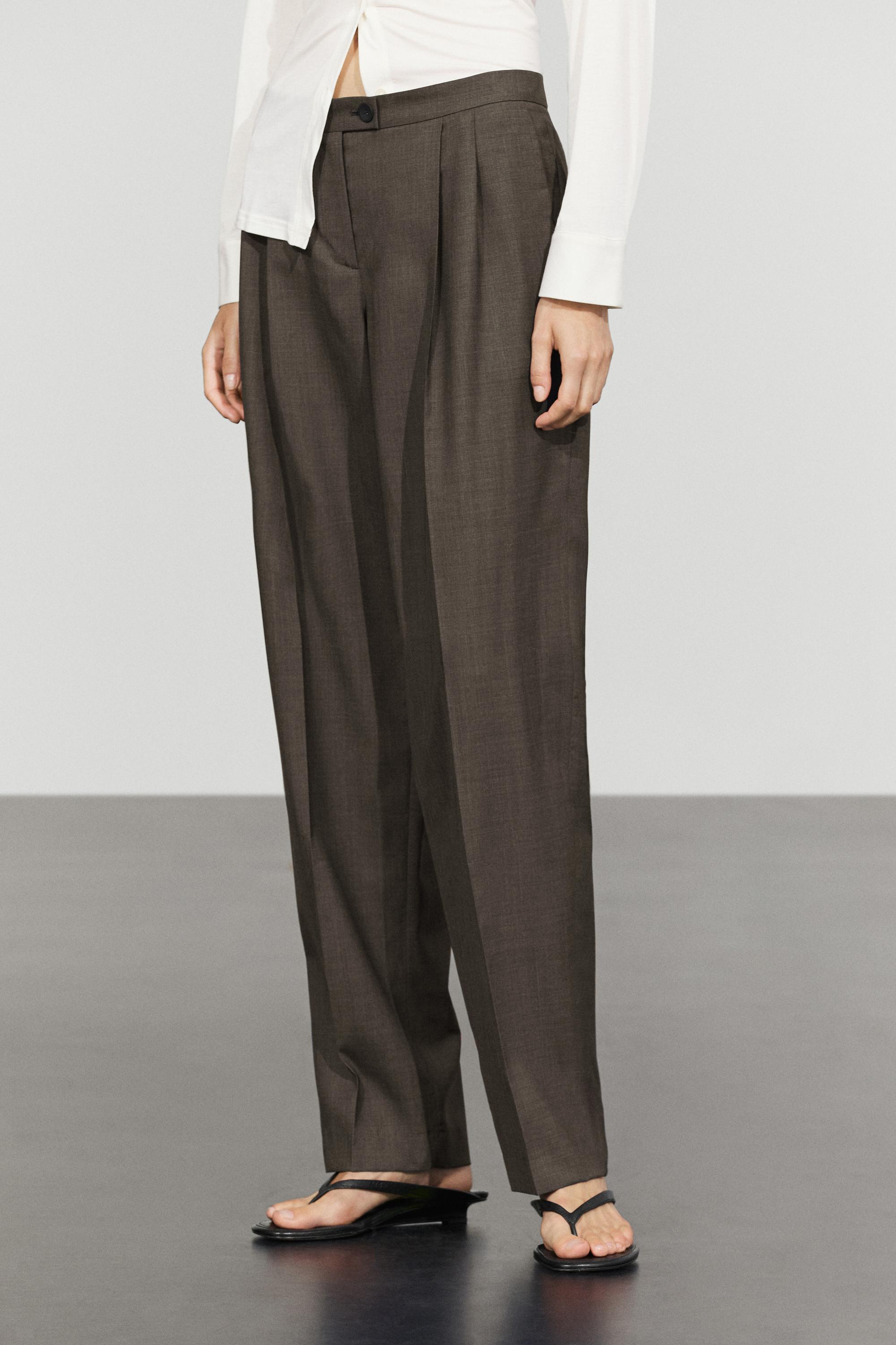 Pantalon plissé 100 % laine froide