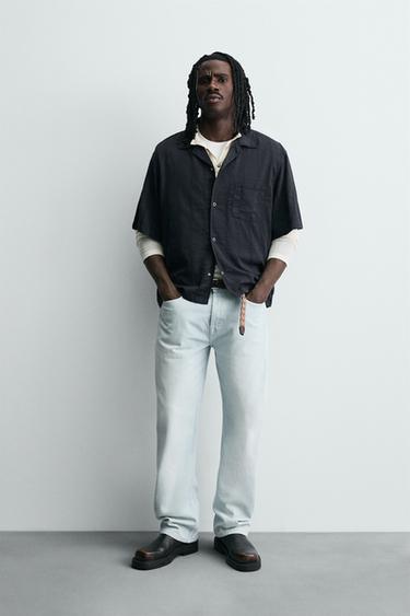 STRIPED JACQUARD SHIRT - Blue by Zara