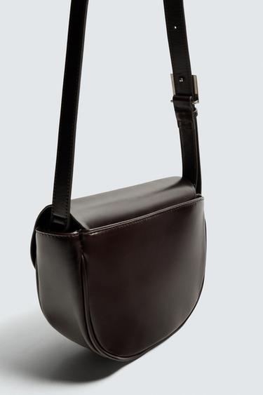 LEATHER CROSSBODY BAG - Brown by Zara - Image 4