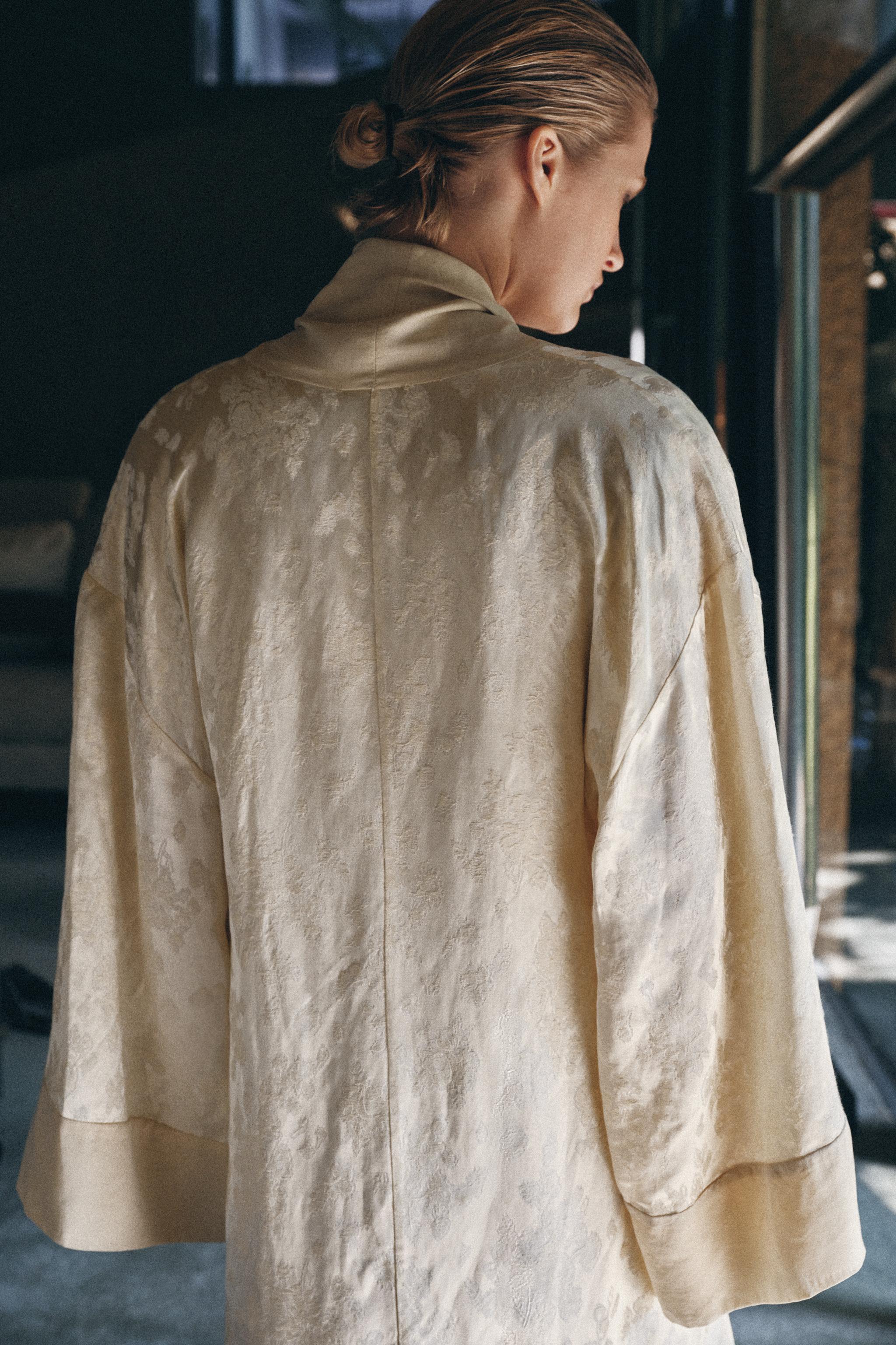 JACQUARD LINEN BLEND COAT LIMITED EDITION - Vanilla | ZARA United