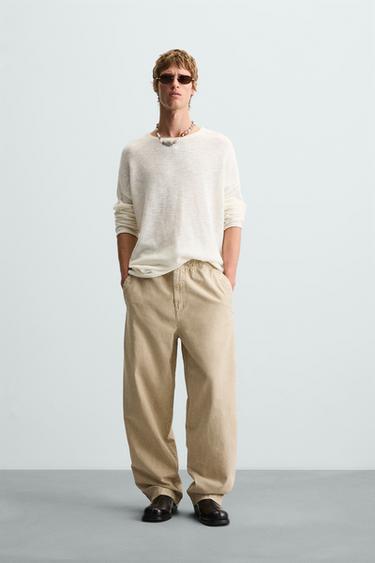 PANTALÓN RELAXED FIT LAVADO - Arena de Zara - Imagen 0