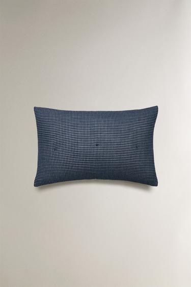 CHILDREN'S REVERSIBLE MUSLIN QUILT CUSHION COVER - Navy blue by Zara - Image 0