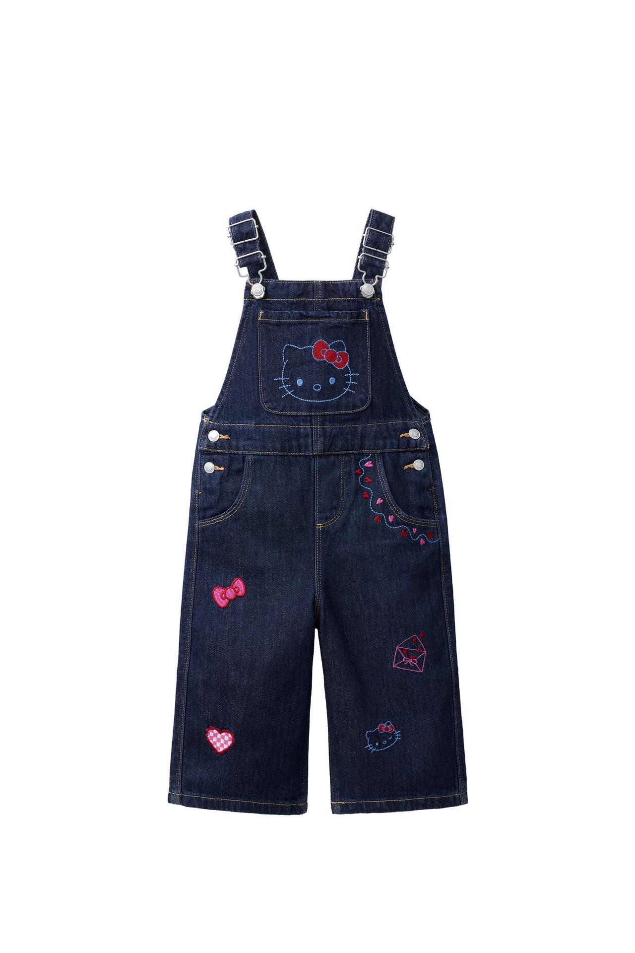 HELLO KITTY © SANRIO EMBROIDERED DENIM DUNGAREES
