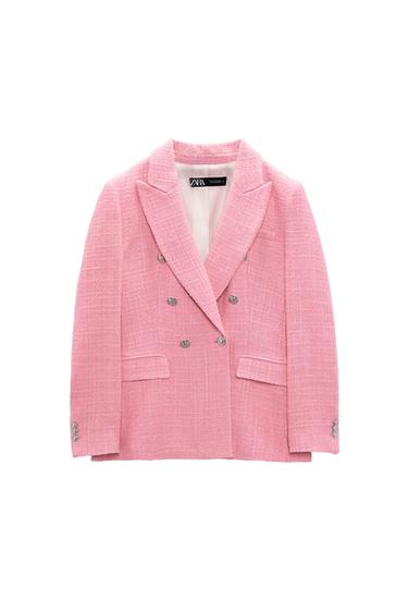 TEXTURED DOUBLE-BREASTED BLAZER