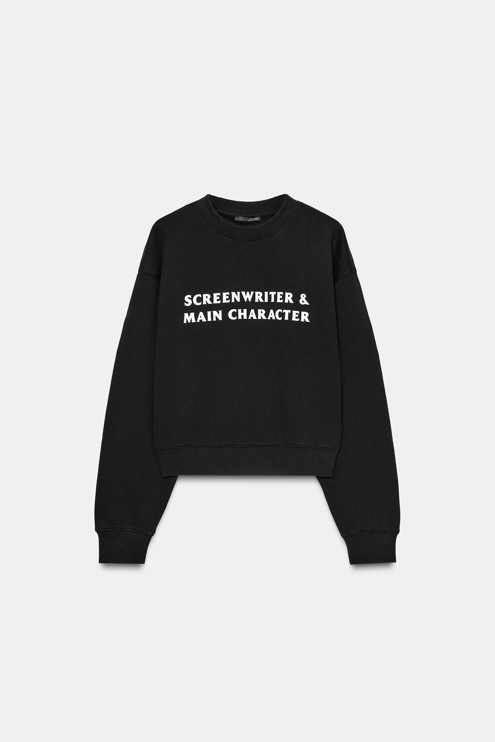 CONTRAST TEXT SWEATSHIRT