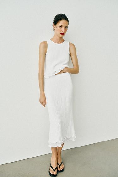 TOP MALHA CAMADA DUPLA - Branco da Zara - Imagem 0