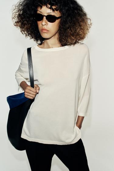 3/4 SLEEVE KNIT TOP - White by Zara
