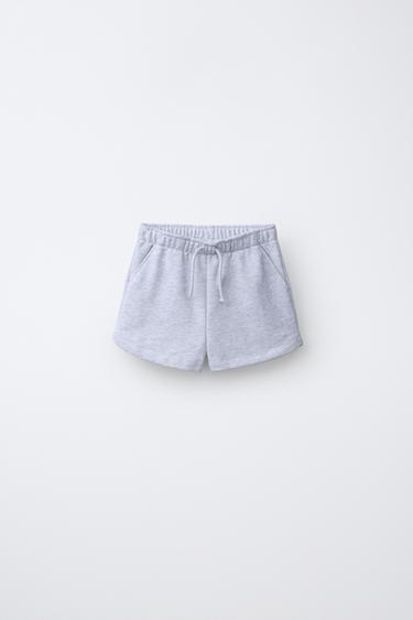 Zara STAR PATCH PLUSH SHORTS - Gray marl