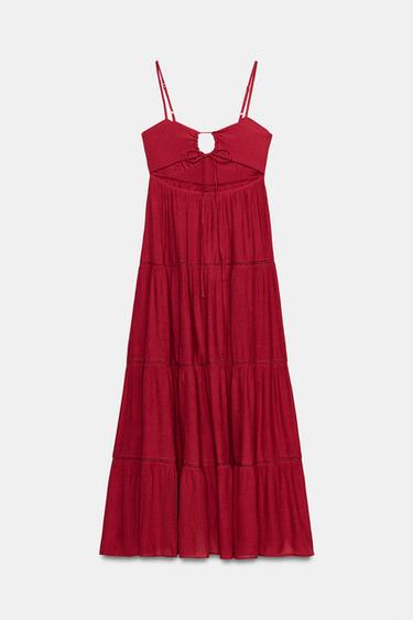 LONG STRAPPY DRESS - Raspberry by Zara - Image 8