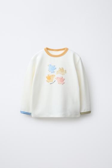 2-6 YEARS/ BIRD PRINT PYJAMAS - Ecru by Zara - Image 1