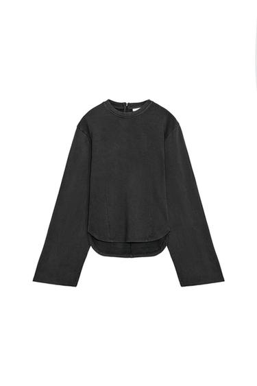 SUDADERA MANGA LARGA - Negro de Zara