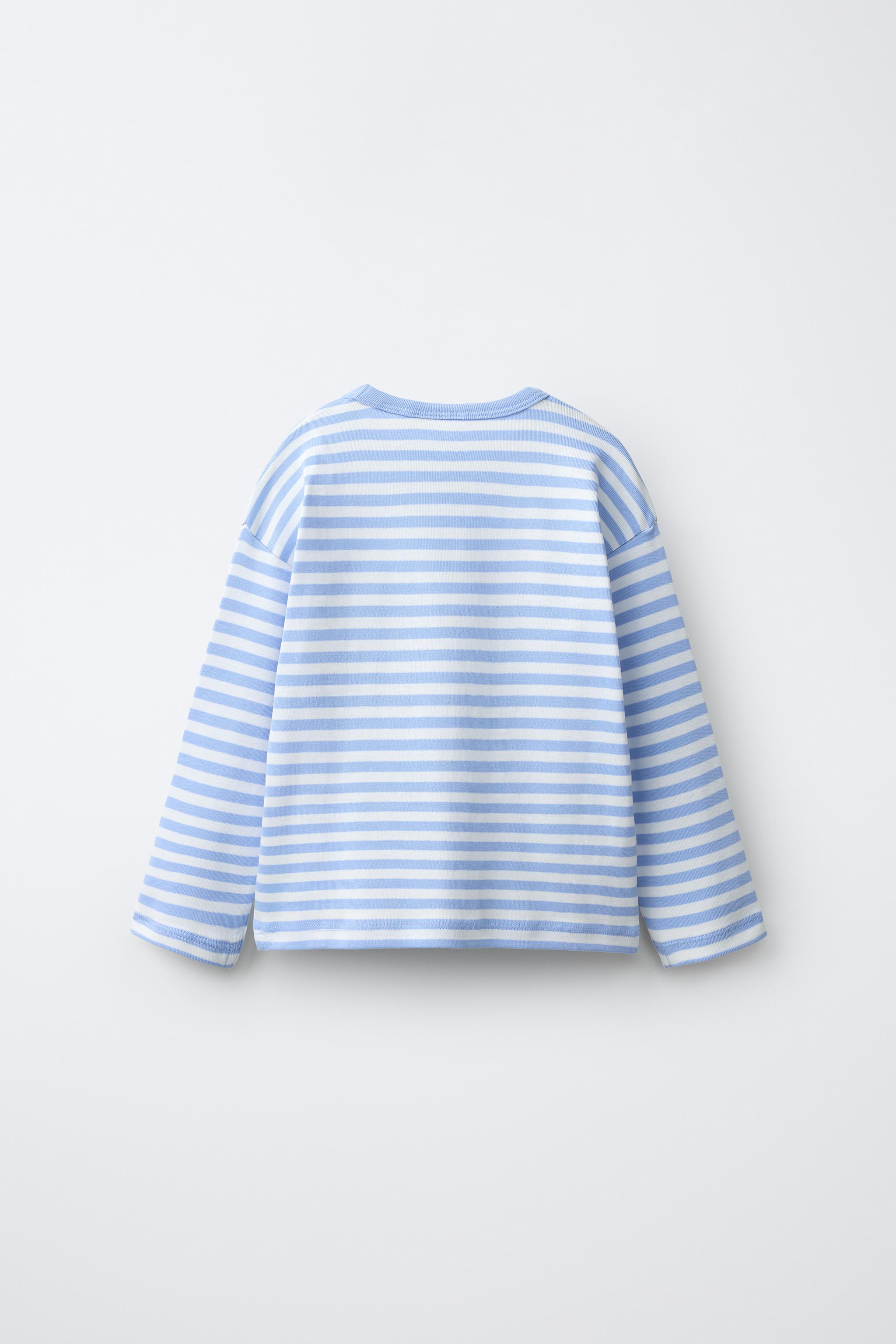 EMBROIDERED ANIMAL T-SHIRT — striped