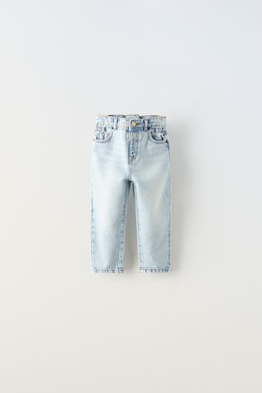 JEAN PAPERBAG STRAIGHT FIT - Bleu clair de Zara - Image 0